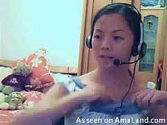 Homemade Video Of An Asian Babe Teasing Through The Webcam